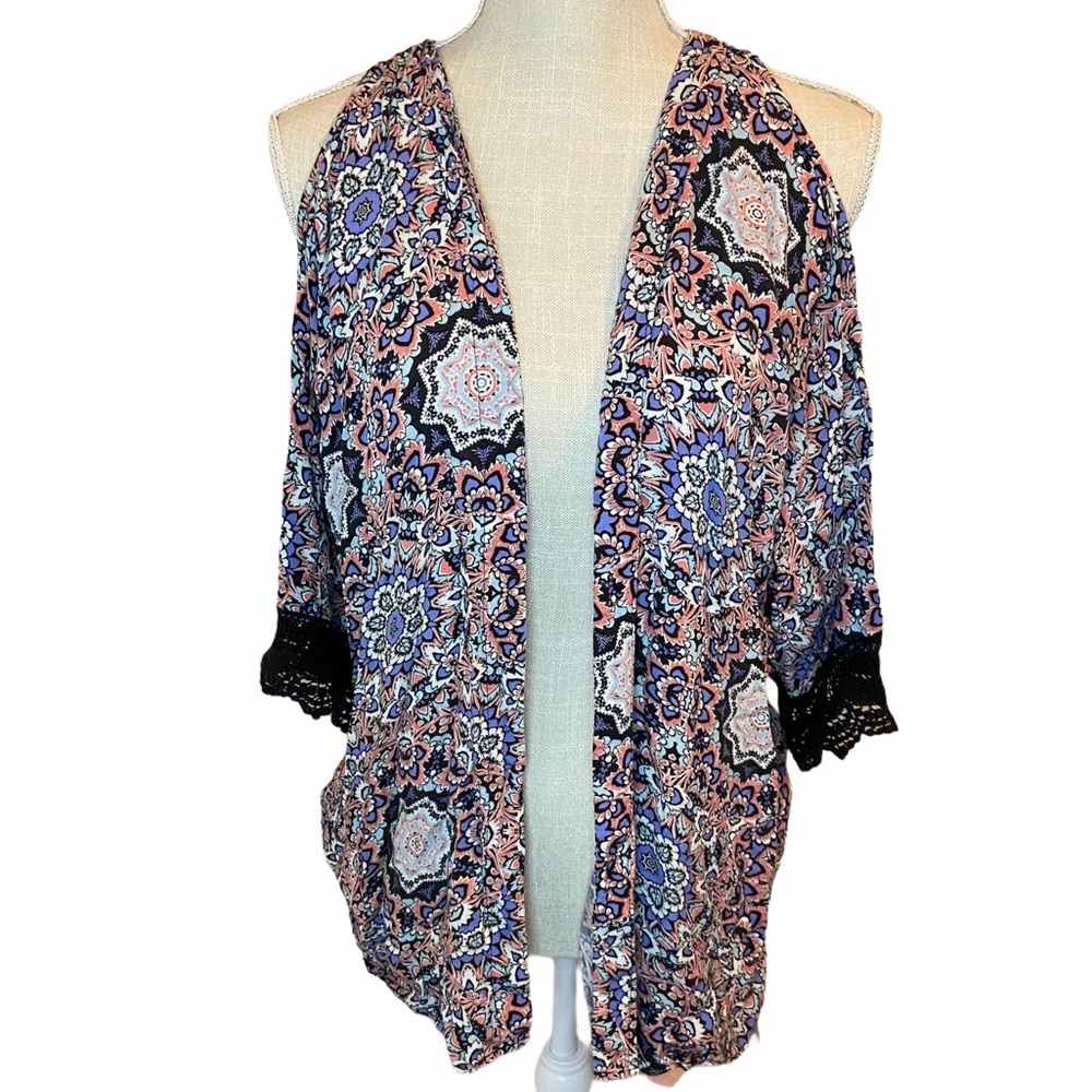 Xhilaration Boho Open Shoulder Kimono Size XS